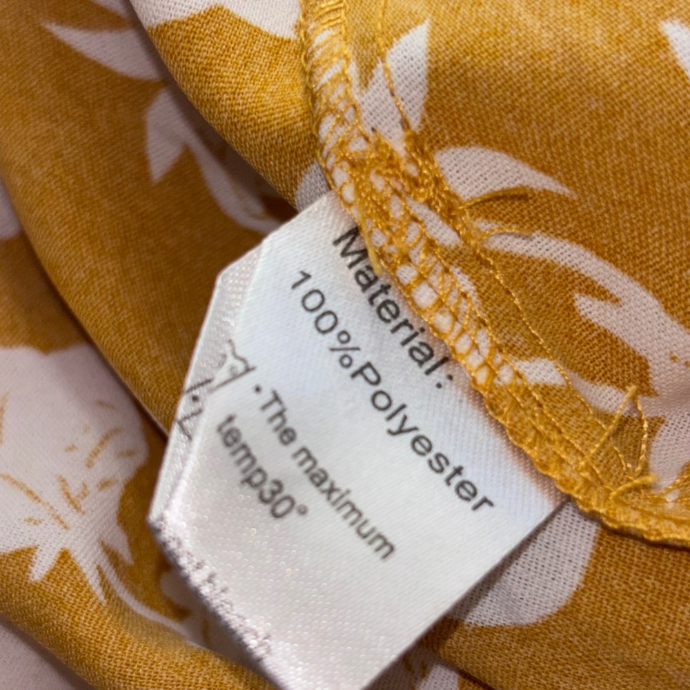 JINKESI NWT Women's XL Mustard Yellow Floral Print High Low Midi Skirt Women's‎ - Picture 6 of 7